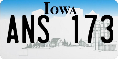 IA license plate ANS173