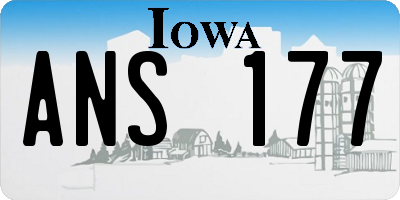 IA license plate ANS177