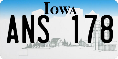 IA license plate ANS178