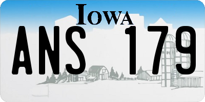 IA license plate ANS179