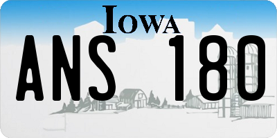 IA license plate ANS180