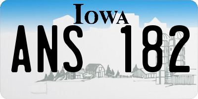 IA license plate ANS182