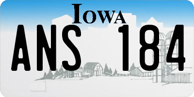IA license plate ANS184