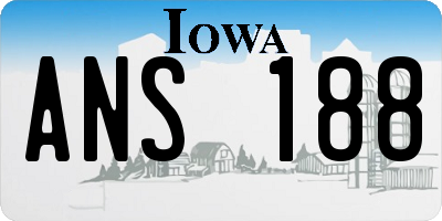IA license plate ANS188