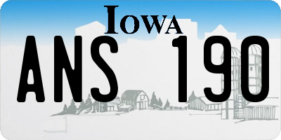 IA license plate ANS190
