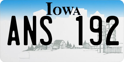 IA license plate ANS192