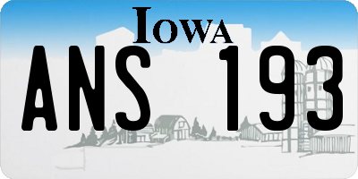 IA license plate ANS193