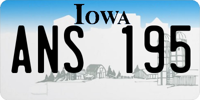 IA license plate ANS195