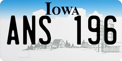 IA license plate ANS196