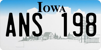 IA license plate ANS198