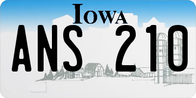 IA license plate ANS210