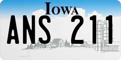 IA license plate ANS211