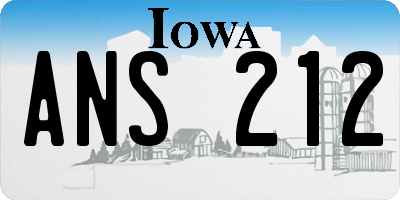 IA license plate ANS212