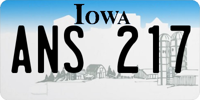 IA license plate ANS217