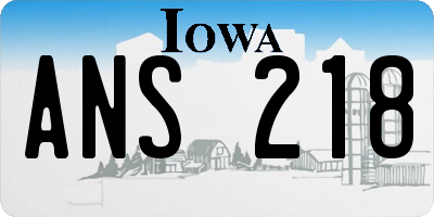 IA license plate ANS218