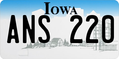 IA license plate ANS220