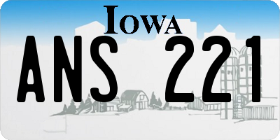 IA license plate ANS221