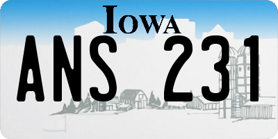 IA license plate ANS231