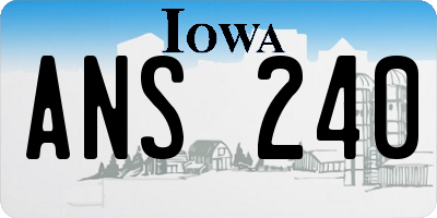 IA license plate ANS240