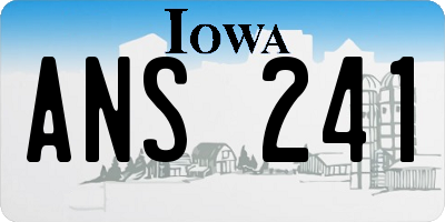 IA license plate ANS241