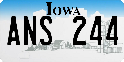 IA license plate ANS244