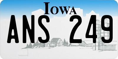 IA license plate ANS249