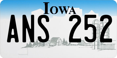 IA license plate ANS252