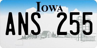 IA license plate ANS255