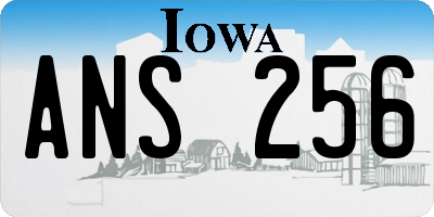 IA license plate ANS256