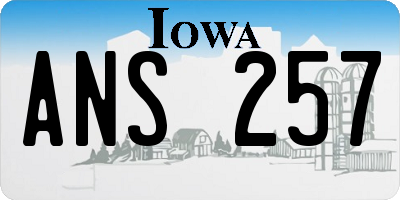 IA license plate ANS257