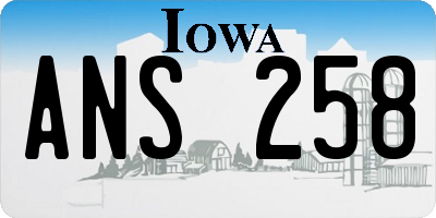 IA license plate ANS258