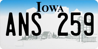 IA license plate ANS259