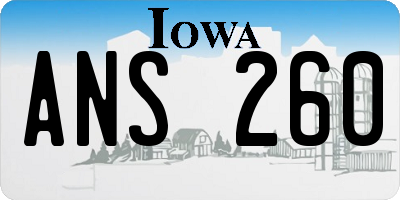 IA license plate ANS260