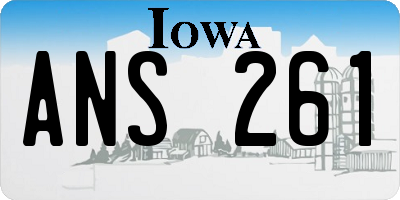 IA license plate ANS261