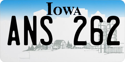 IA license plate ANS262