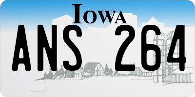 IA license plate ANS264