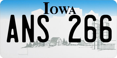 IA license plate ANS266