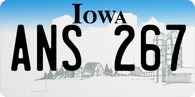 IA license plate ANS267
