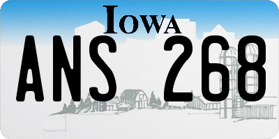 IA license plate ANS268