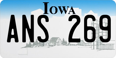 IA license plate ANS269