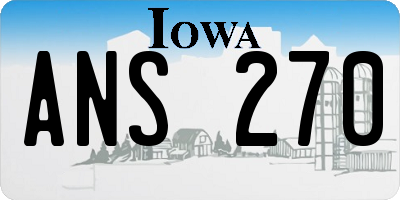 IA license plate ANS270