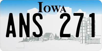 IA license plate ANS271