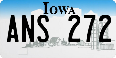 IA license plate ANS272
