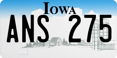 IA license plate ANS275