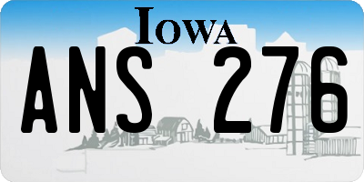 IA license plate ANS276