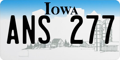 IA license plate ANS277