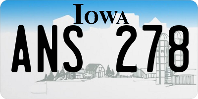 IA license plate ANS278