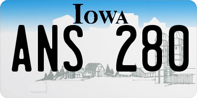 IA license plate ANS280