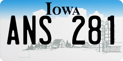 IA license plate ANS281