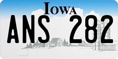 IA license plate ANS282